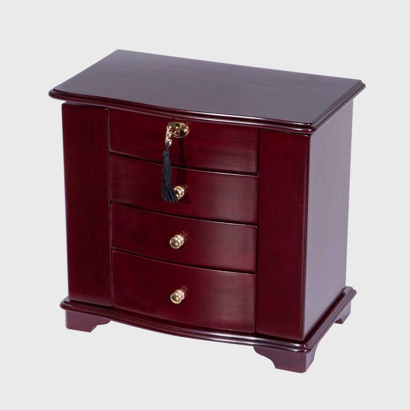 Waverly Cherry Wood Locking Jewelry Box with Suede Lining