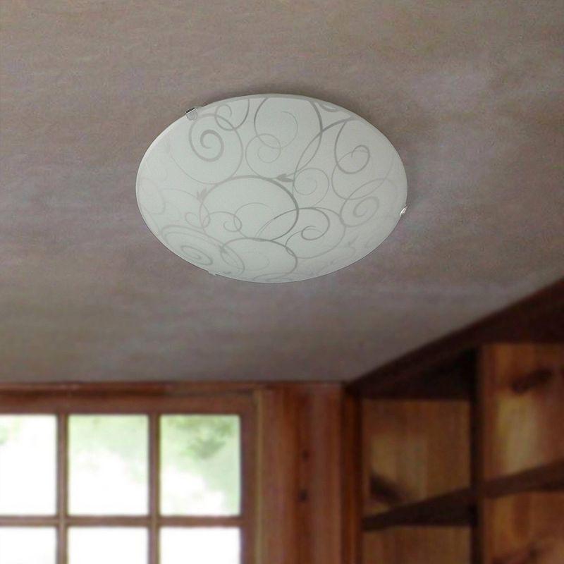 Elegant Swirl Glass 10" Flush Mount Ceiling Light in White