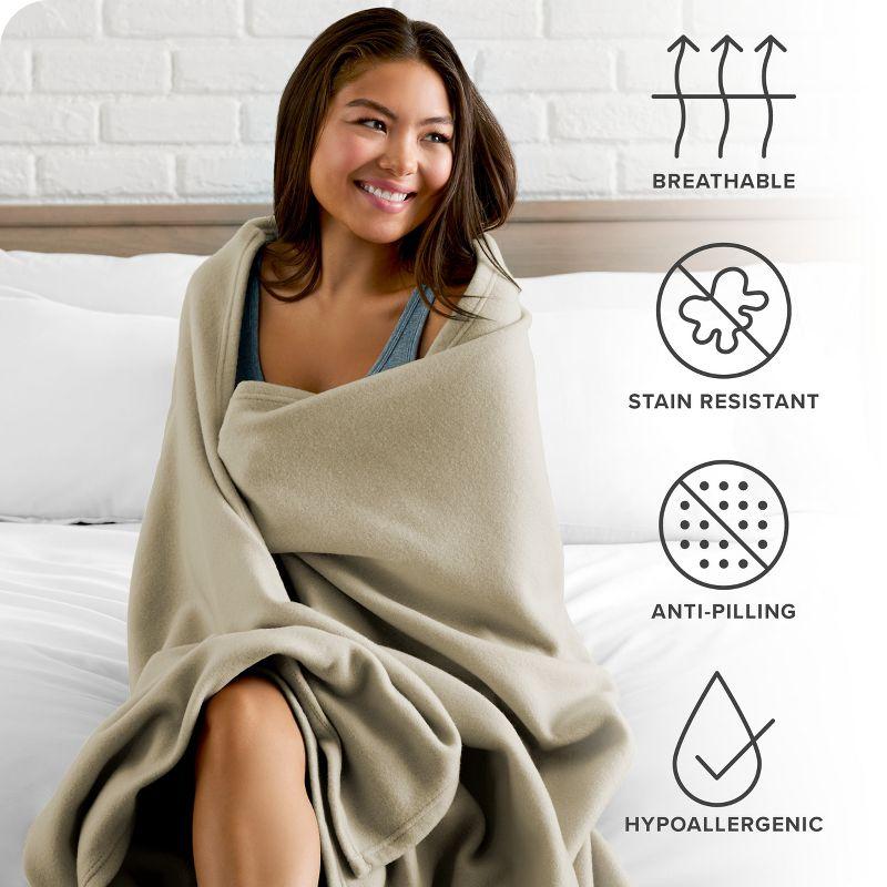 Lightweight Polar Fleece Blanket by Bare Home