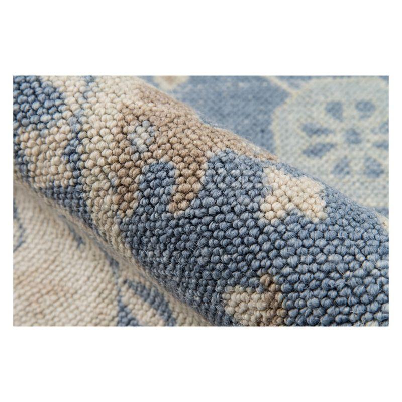 3'3"x5' Floral Loomed Accent Rug Light Blue - Momeni: Traditional Wool & Nylon Botanical Design, Low Pile, Indoor Use