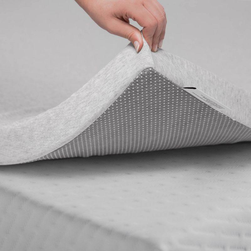 Twin 2-Inch Gray Foam Mattress Topper