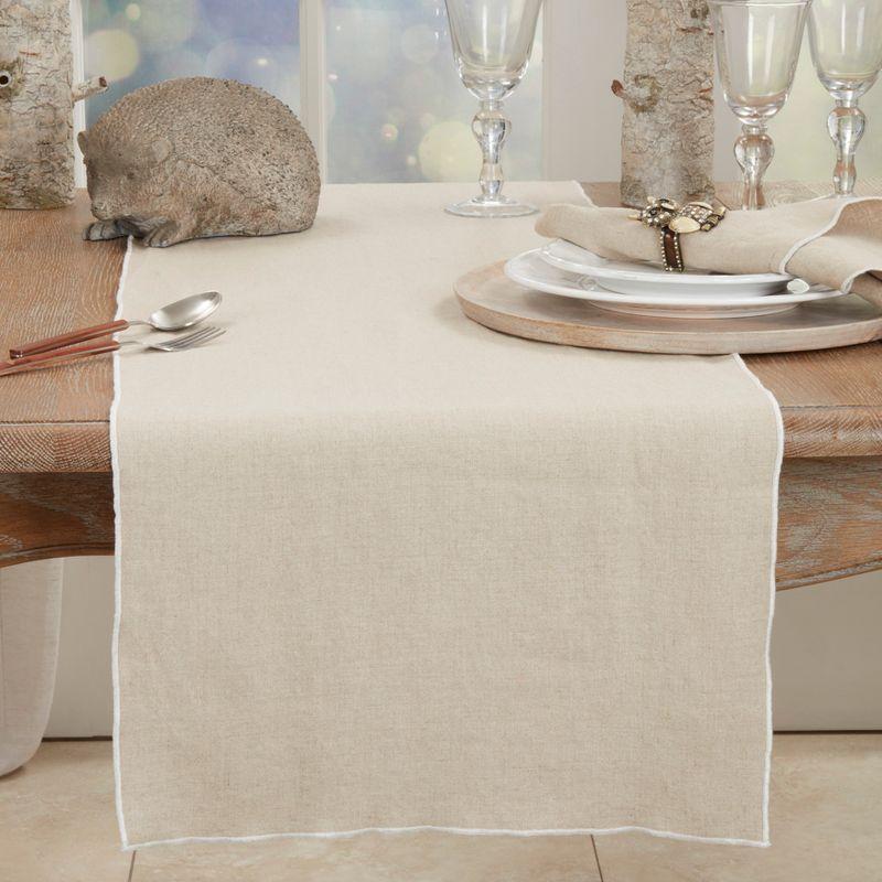 Saro Lifestyle Stonewashed Stitched Edge Table Runner