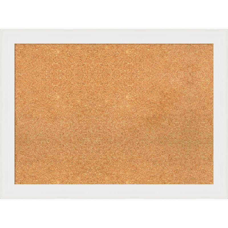 Vanity White Narrow Framed Natural Cork Bulletin Board