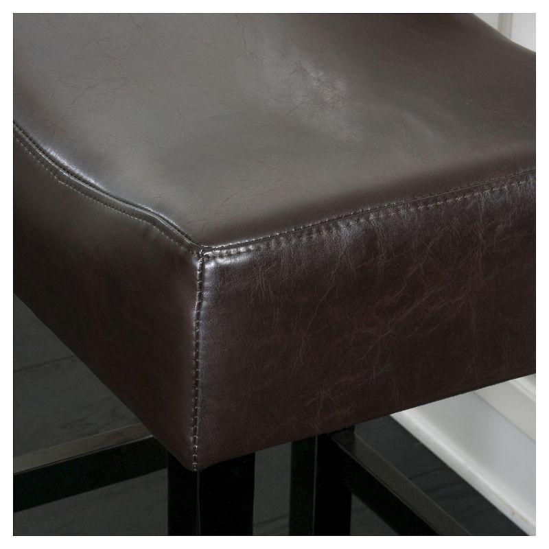 Christopher Knight Home Set of 2 Portman Backless Counter Height Barstools Brown: Upholstered, Wood Frame, 26" Seat Height