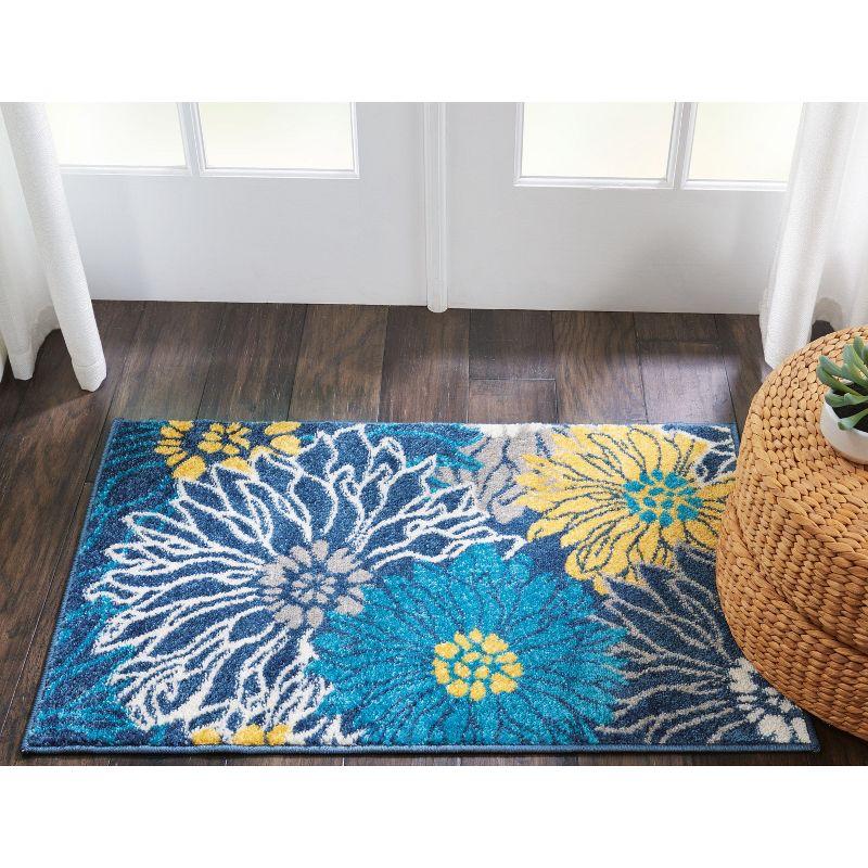 Nourison Passion 1'10" x 2'10" Blue Contemporary Indoor Rug