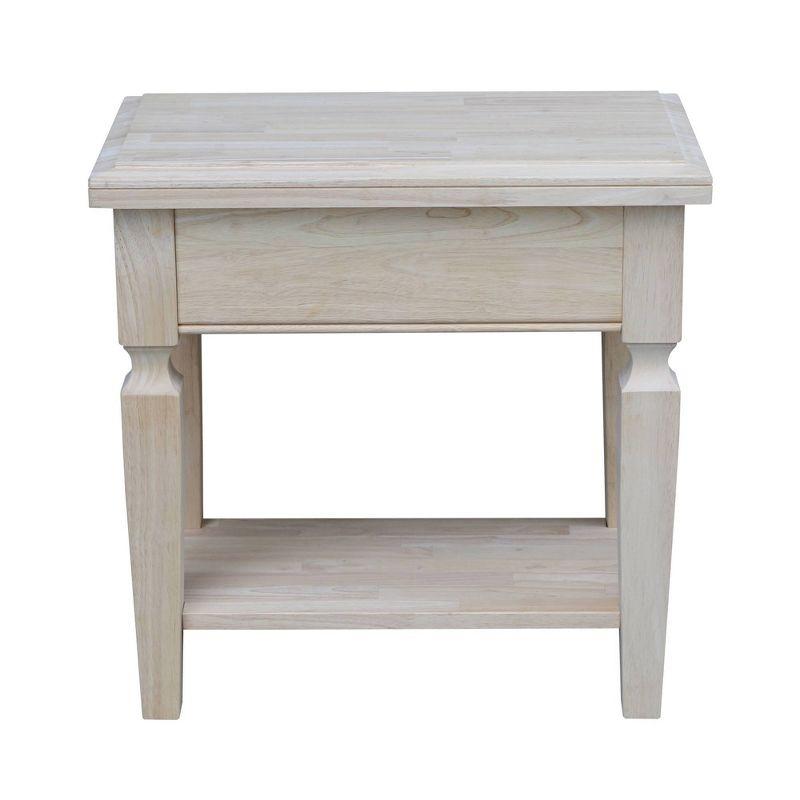 Vista Unfinished Solid Wood Side Table