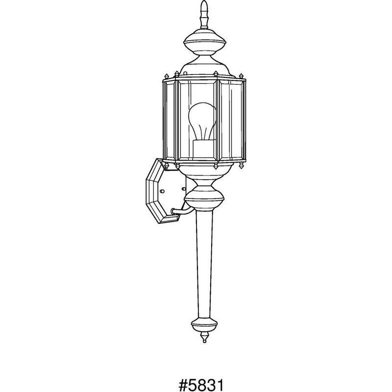 Progress Lighting Toll Collection 1-Light Outdoor Black Wall Lantern with Clear Beveled Glass Panels