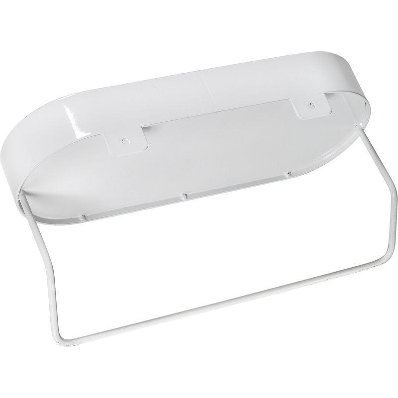 Metal Wall Shelf with Towel Bar White - Honey-Can-Do: Steel Bathroom Holder, No Surface Treatment