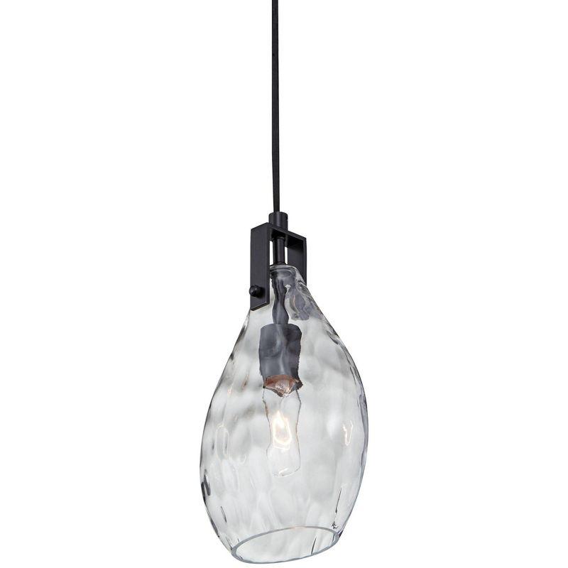 Matte Black and Clear Glass Mini Pendant Light