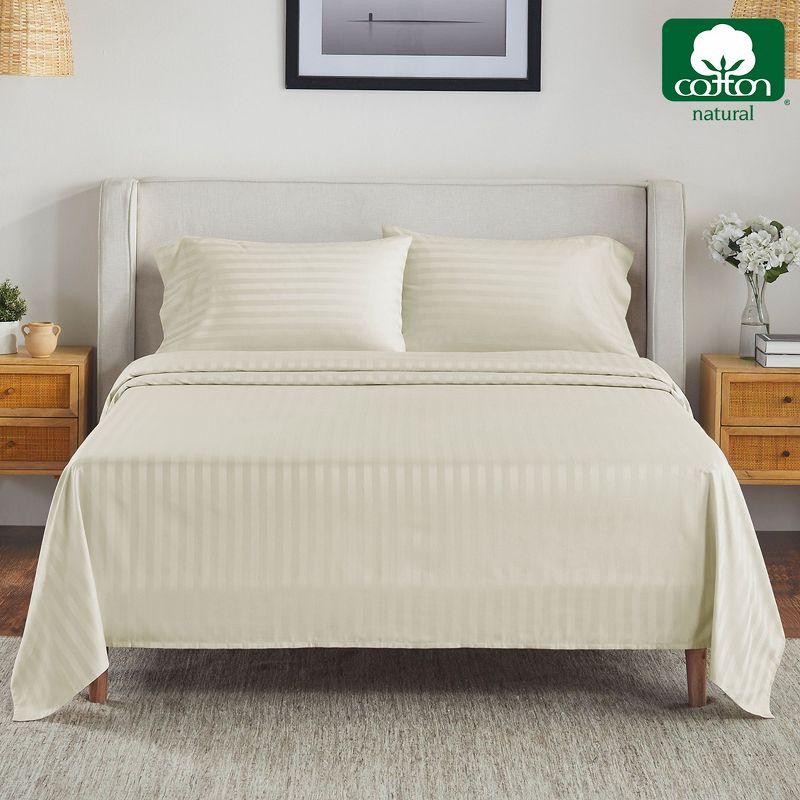 Luxury 500 Thread Count Bed Sheets Set - 100% Cotton Sateen Sheets Set, Soft, Cool & Breathable, Deep Pocket by California Design Den