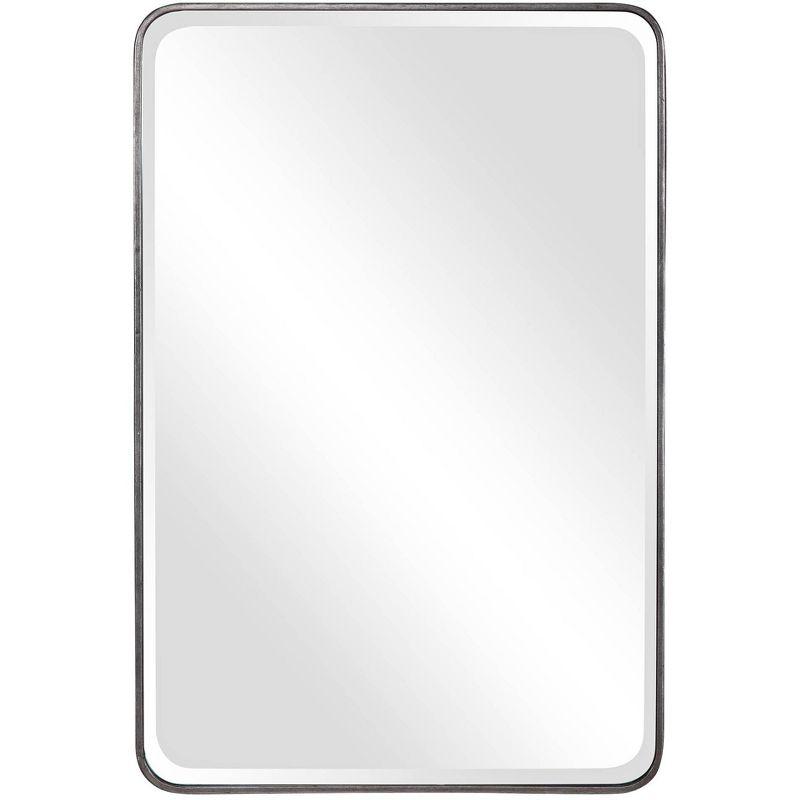 Aramis 36" Silver Rectangular Wall Mirror with Curved Corners