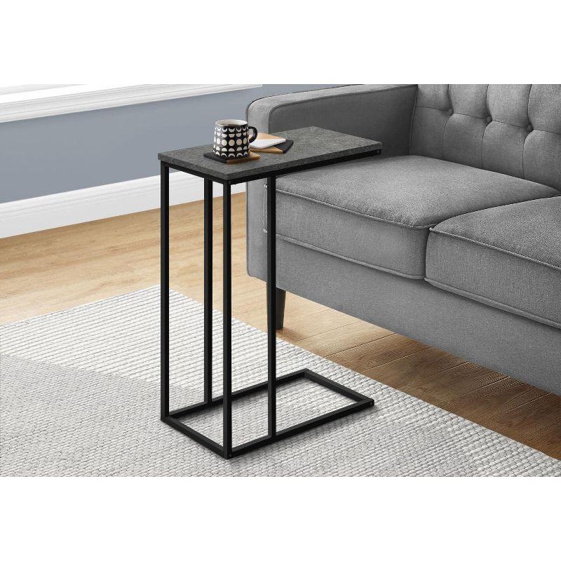 Household Essentials Jamestown C-Shaped End Table Slate Gray: Iron Frame, Particle Board Top, Assembly Required