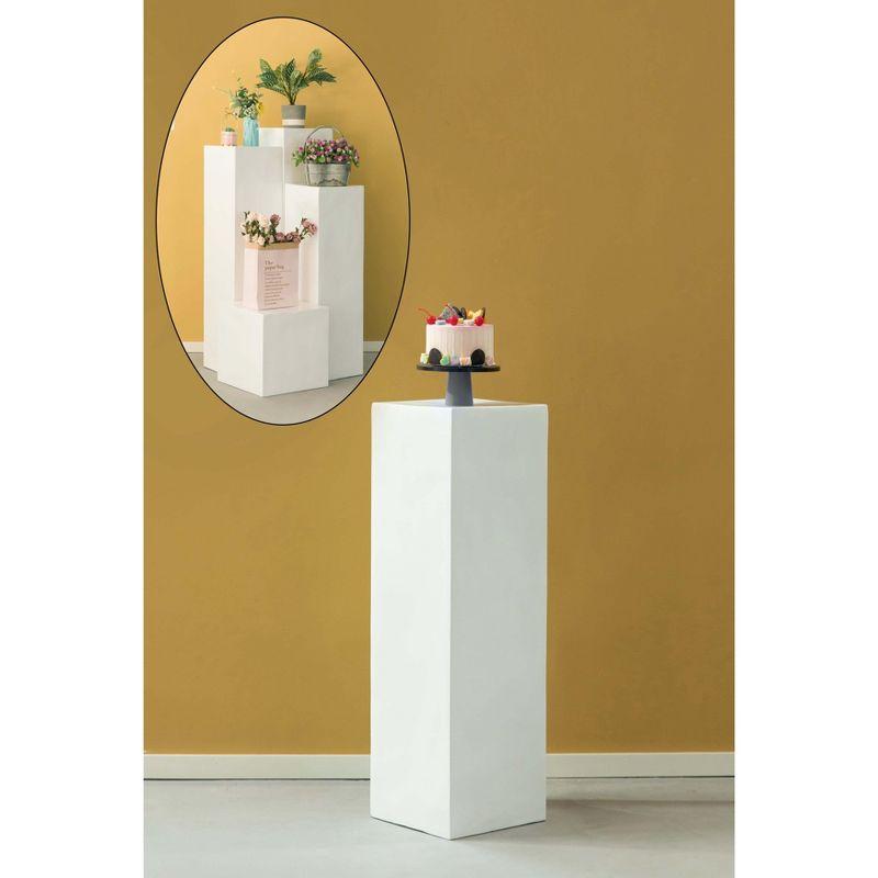 Tall White Magnesium Oxide Decorative Pedestal Stand