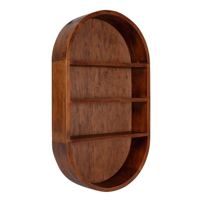 Minx Oval Solid Mango Wood Accent Wall Shelf