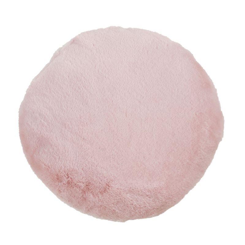 Saro Faux Rabbit Fur Collection Reversible Throw Pillow