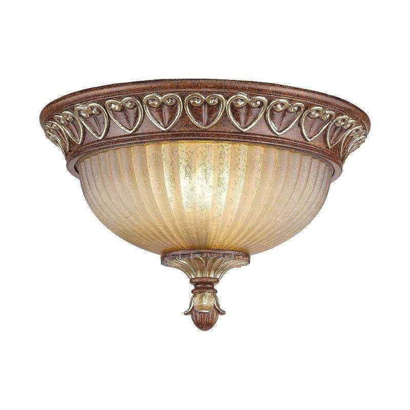 Livex Lighting Villa Verona 2 - Light Flush Mount in  Verona Bronze/Aged Gold Leaf