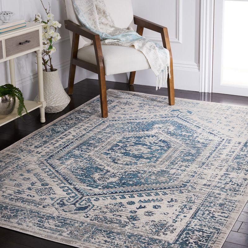 Ivory Hand-knotted Synthetic Square Easy Care Rug