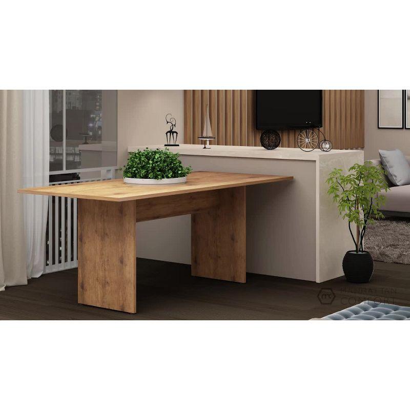 67.91" Nomad Dining Table Natural - Manhattan Comfort: Pedestal Base, MDF, Seats 6