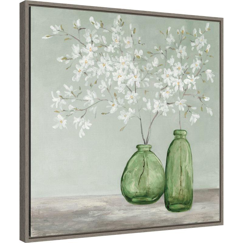 Amanti Art Delightful Spring Florals Green by Julia Purinton Canvas Wall Art Print Framed 22 x 22-in.