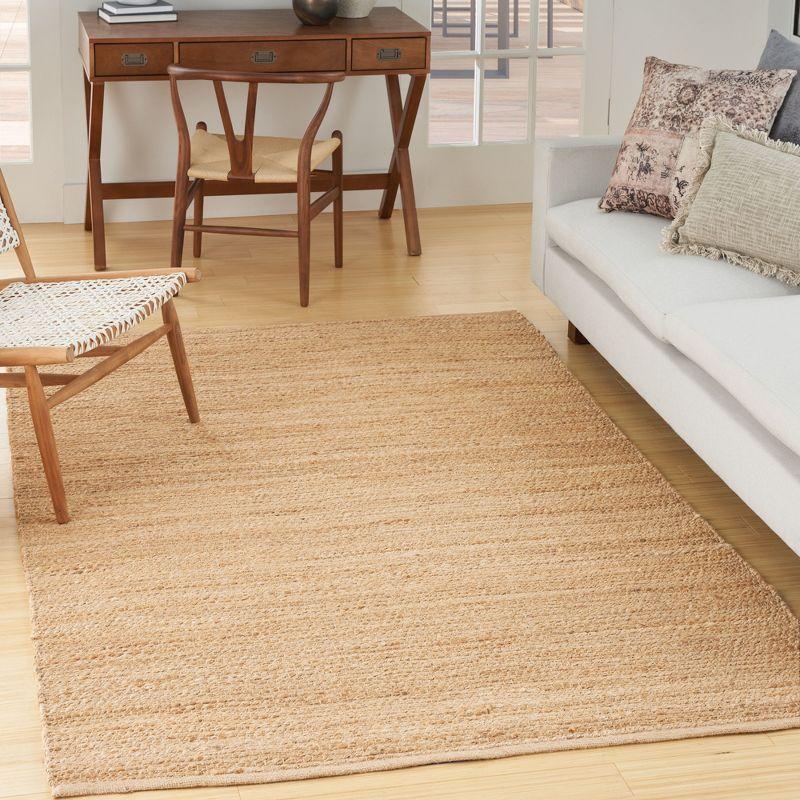 Nourison Hand Woven Natural Jute Indoor Rug Bleached 5' x 7'