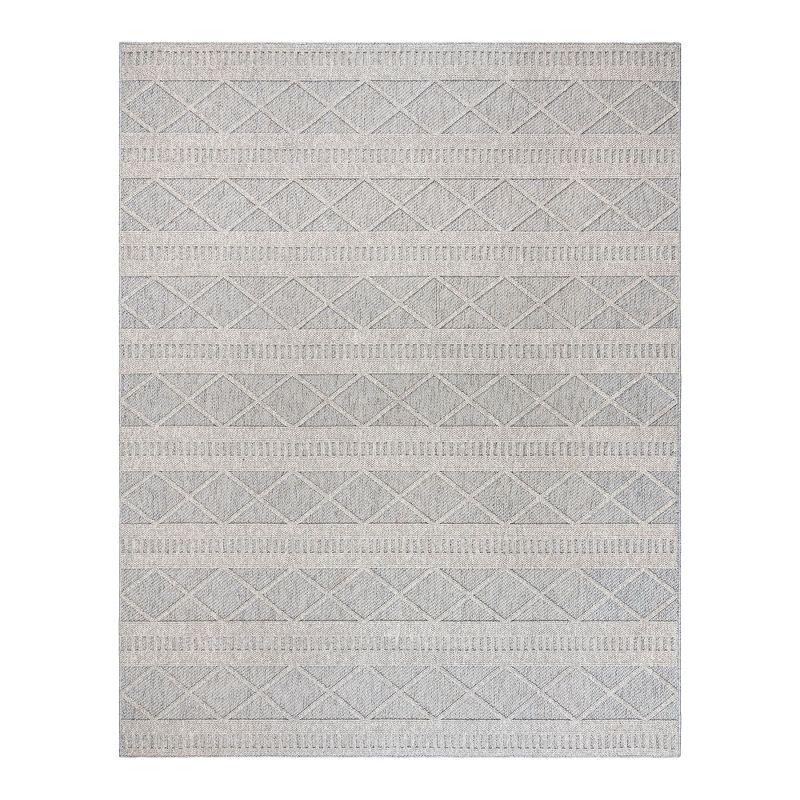 Gray Flat Woven Synthetic 8' x 10' Area Rug