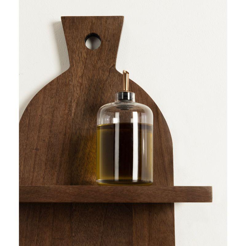 Kate & Laurel All Things Decor 12"x32" 3-Tier Braxton Modern Farmhouse Wall Shelves Natural Brown: Transitional Style, Plastic Frame