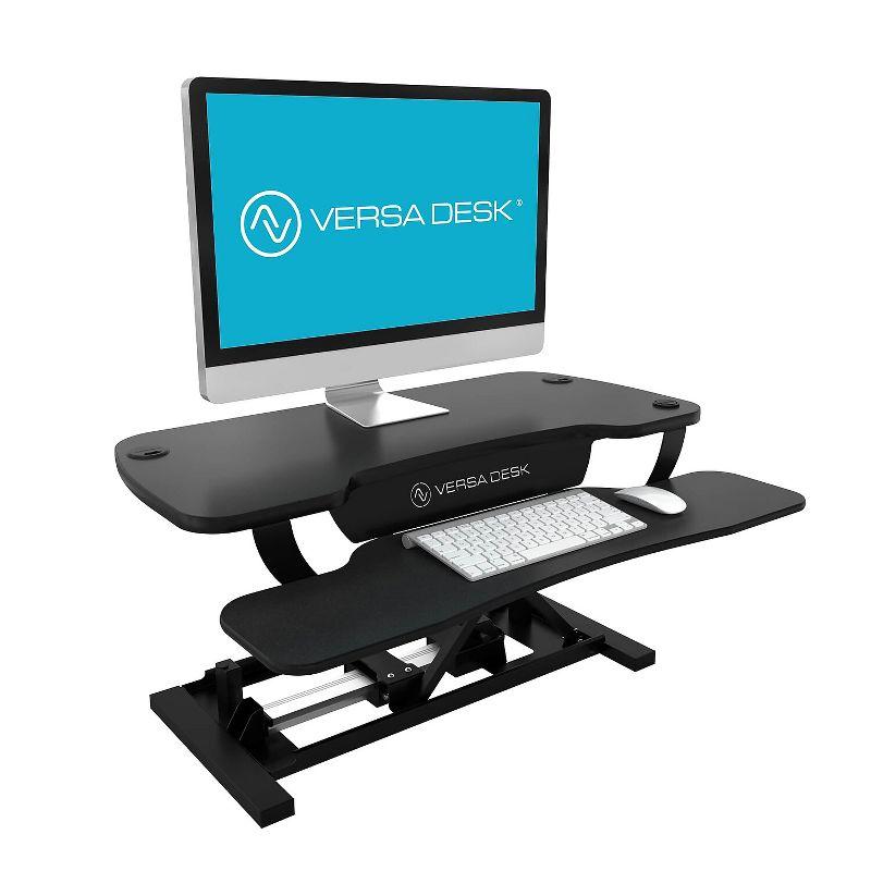 PowerPro 40" Black Electric Adjustable Standing Desk Converter with USB