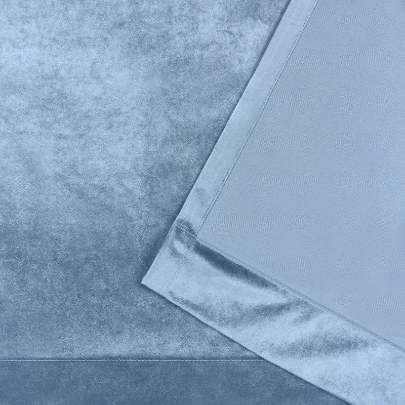 Amalgamated Textiles Exclusive Home Velvet Heavyweight Light Filtering Grommet Top Curtain Panel Pair