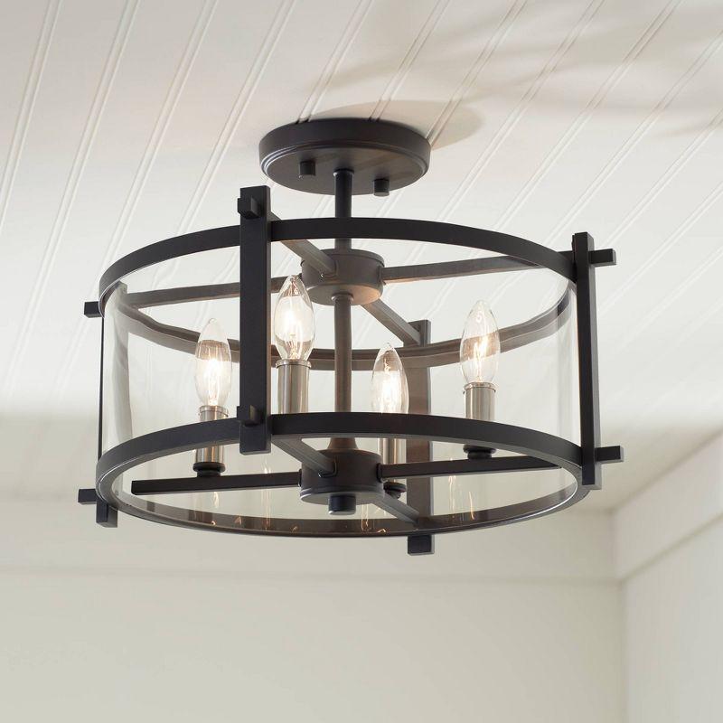Generation Lighting Ethan 16 1/2" Iron and Glass Round Ceiling Light