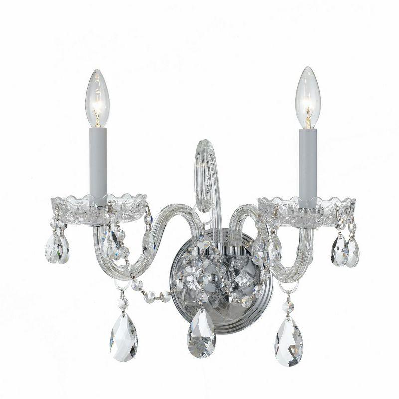 Crystorama Lighting Traditional Crystal 2 - Light Sconce in  Polished Chrome