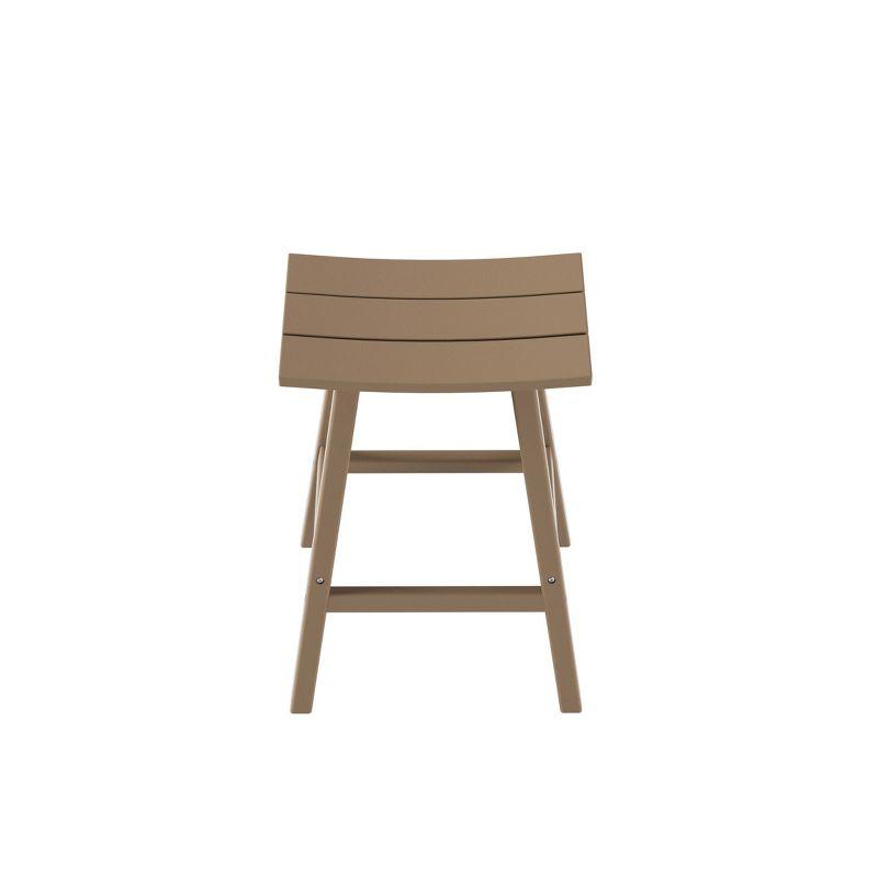 WestinTrends Malibu HDPE Outdoor Patio 29" Bar Stool Saddle Seat, Weathered Wood