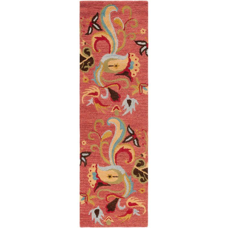 Blossom BLM680 Hand Hooked Runner Rug - Rust/Multi - 2'3"x8' - Safavieh.