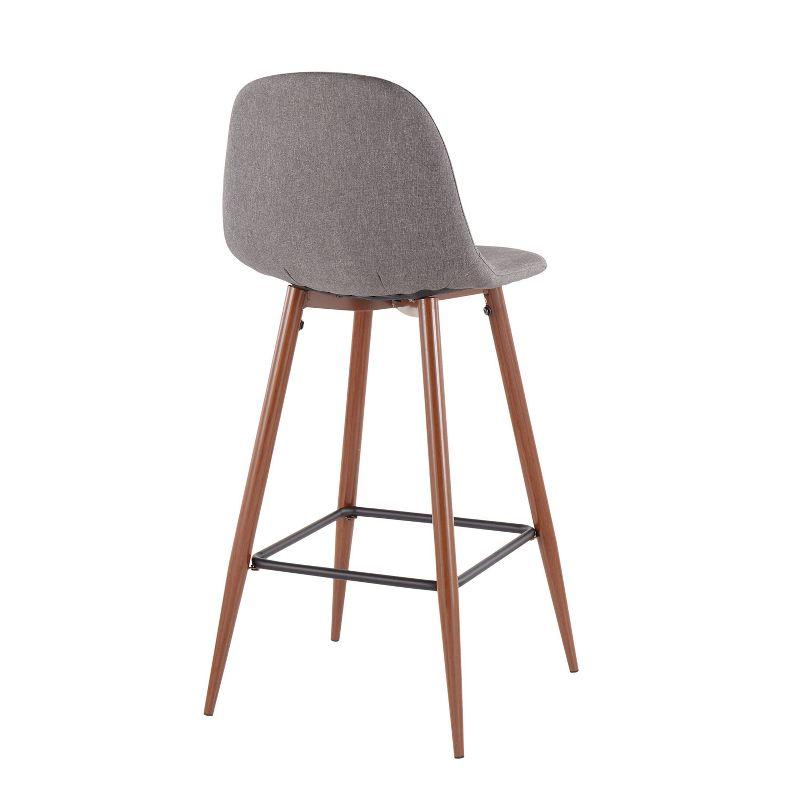 Set of 2 Pebble Mid-Century Modern Modern Barstools Walnut/Charcoal - LumiSource