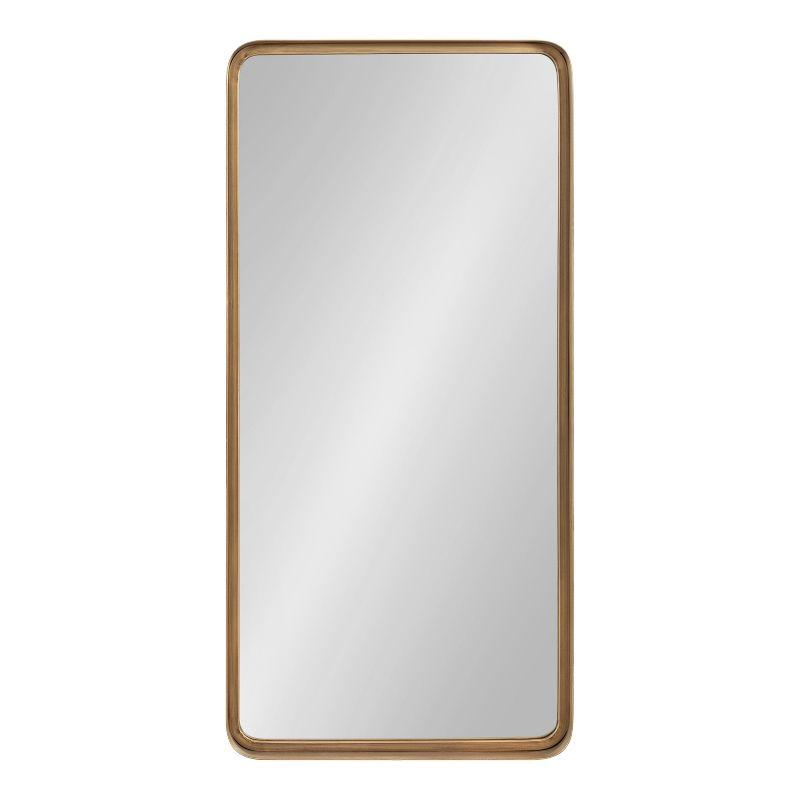 Armenta Antique Gold Soft Rectangle Metal Framed Wall Mirror, 20x42