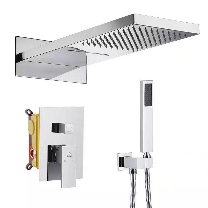 Rainier 22" Rainfall Complete Shower System with with Rainfall & Waterfall Spray, Handheld and Rough-in Valve Included