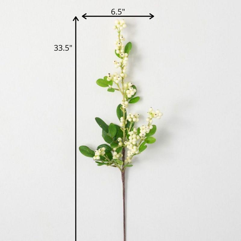 Sullivans Artificial Creamy White Berry Stem 33.5"H White