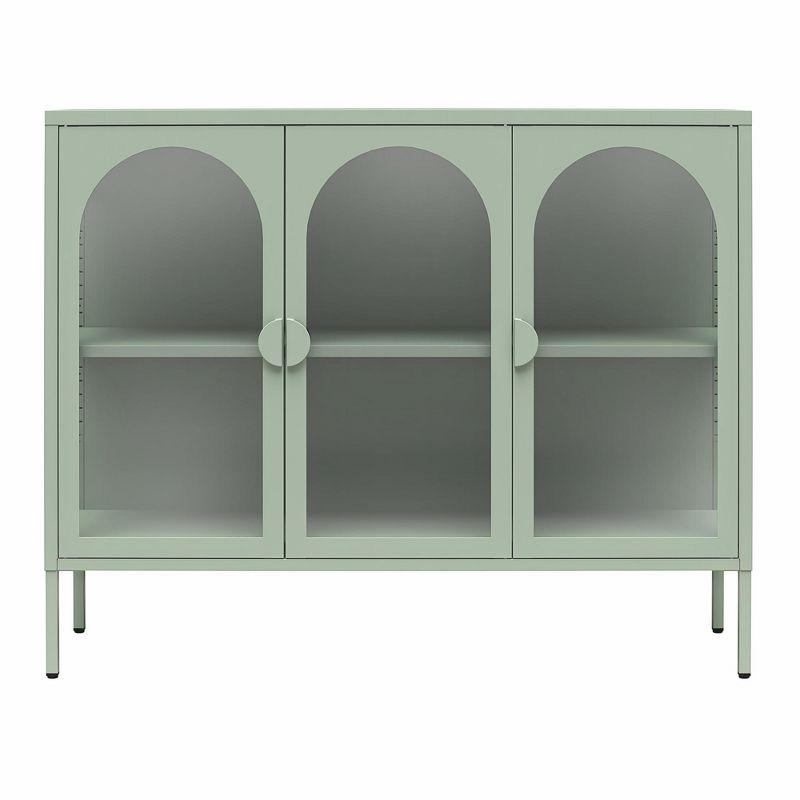 CosmoLiving by Cosmopolitan Chloe Metal Accent Cabinet With 3 Arched Glass Doors