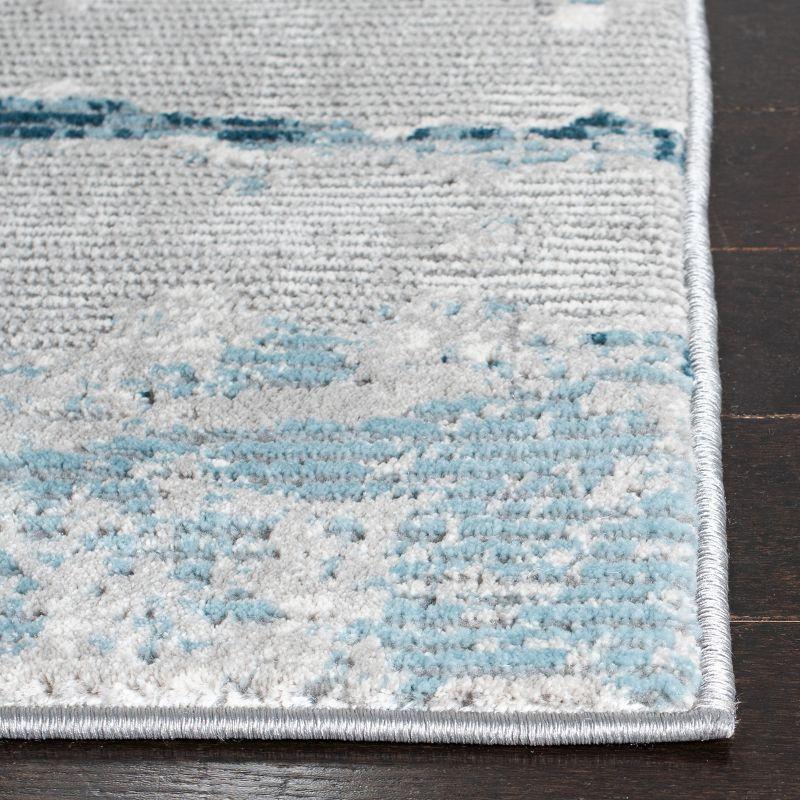 Contemporary Gray Square Synthetic Easy-Care Area Rug