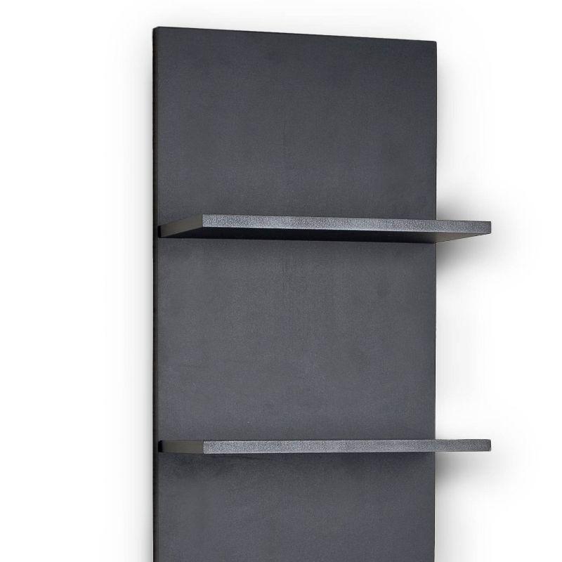 Danya B. 47" x 11.7" Wide Vertical Column Wall Shelf Black: Laminated MDF, 5-Tier Storage, Spot Clean