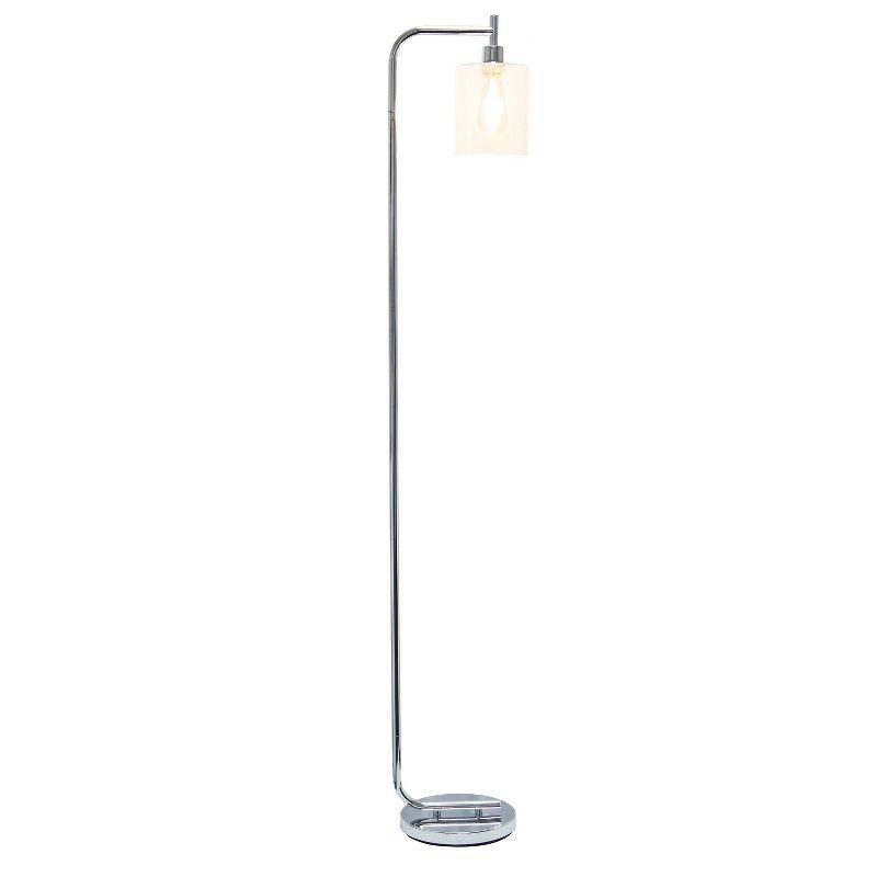 Modern Iron Lantern Floor Lamp with Glass Shade - Simple Designs