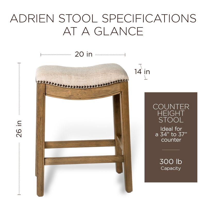 Adrien Brown Backless Saddle Wood Counter Stool