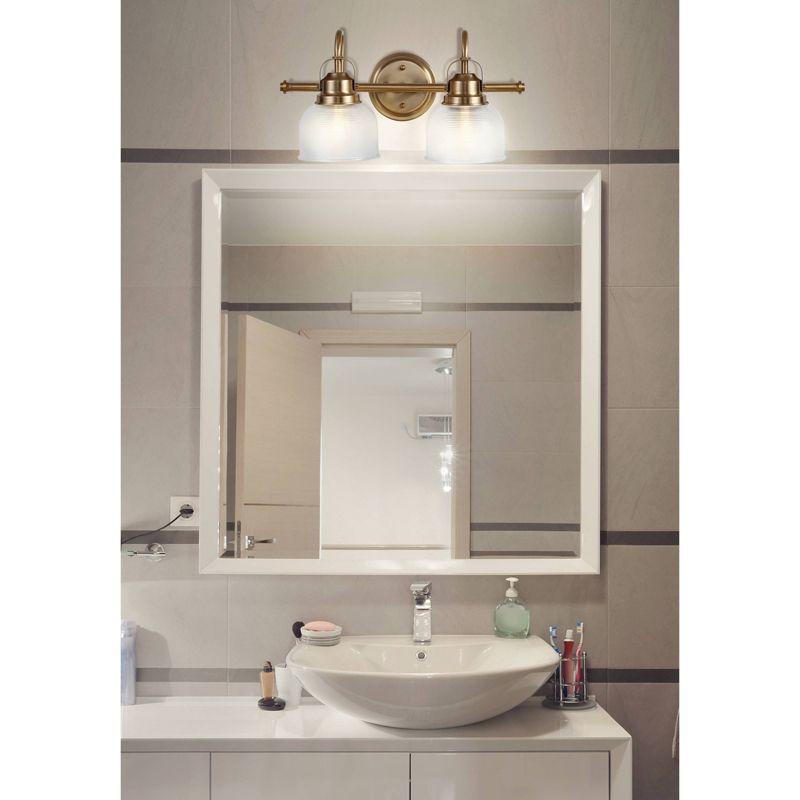 17.25" LED 2-Light Metal/Glass Virginia Pendent Brass/Gold - JONATHAN Y: ETL Listed, Bathroom Fixture, Bright Light