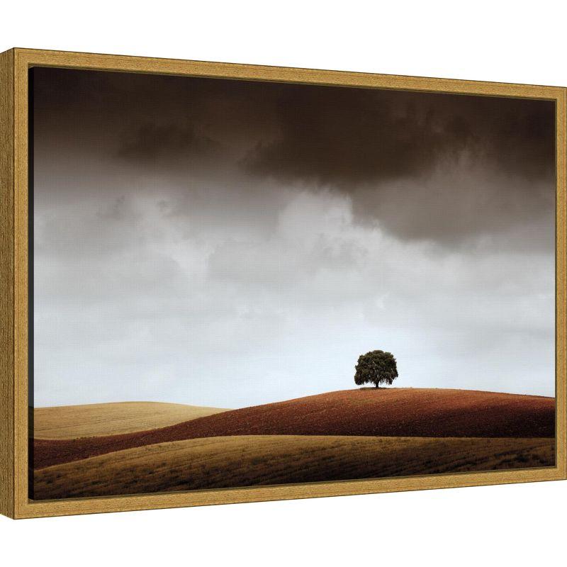 Amanti Art Distant Tree and Horizon by Alberto Merchan Canvas Wall Art Print Framed 23 x 16-in.