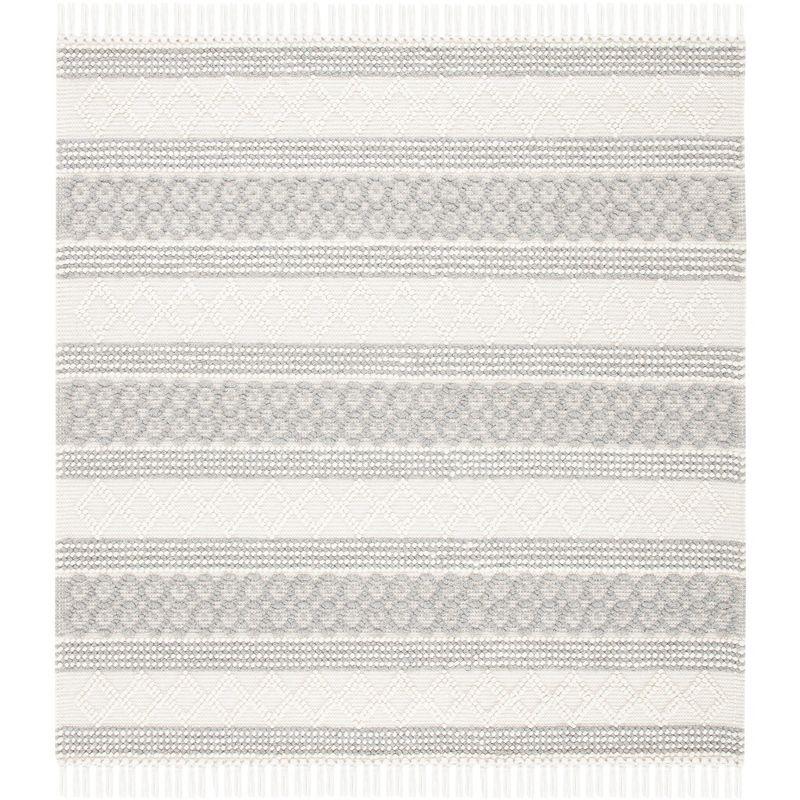 Natura NAT859 Hand Woven Indoor Area Rug - Ivory/Grey - 6'x6' - Safavieh