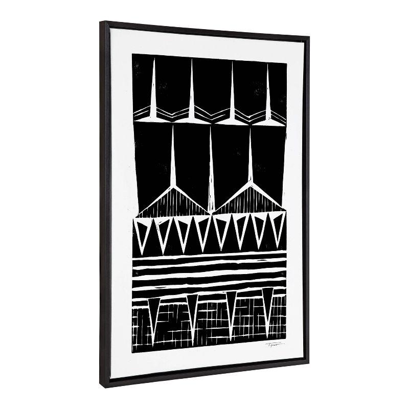 Sylvie Modern Geometric Block Print Framed Canvas - Kate & Laurel All Things Decor