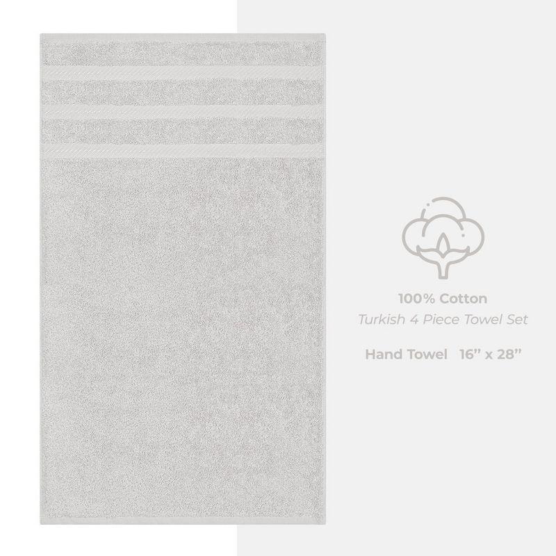 American Soft Linen Luxury Turkish 4 Piece Hand Towel Set, 100% Cotton  16x28 inches Soft and Quick Dry Hand Towels for Bathroom