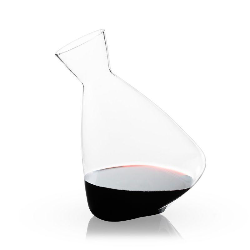 Viski Rolling Wine Decanter Set of 1 - Modern Crystal Wine Decanter for Red or White Wine, Stunning Gift - 75 oz, Clear Finish