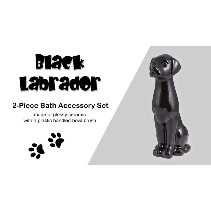 Allure Home Creations Black Lab Ceramic Toilet Brush And Holder by Allure Home Creation