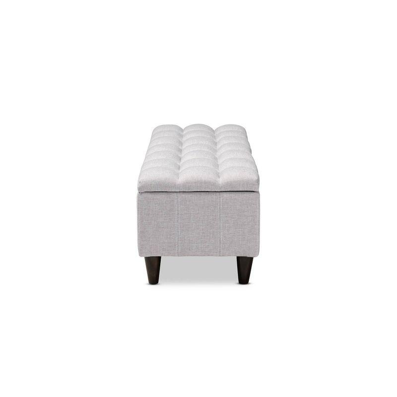 Brette Finished Wood Storage Bench Ottoman Grayish Beige - Baxton Studio: Mid-Century Modern, Bedroom & Entryway