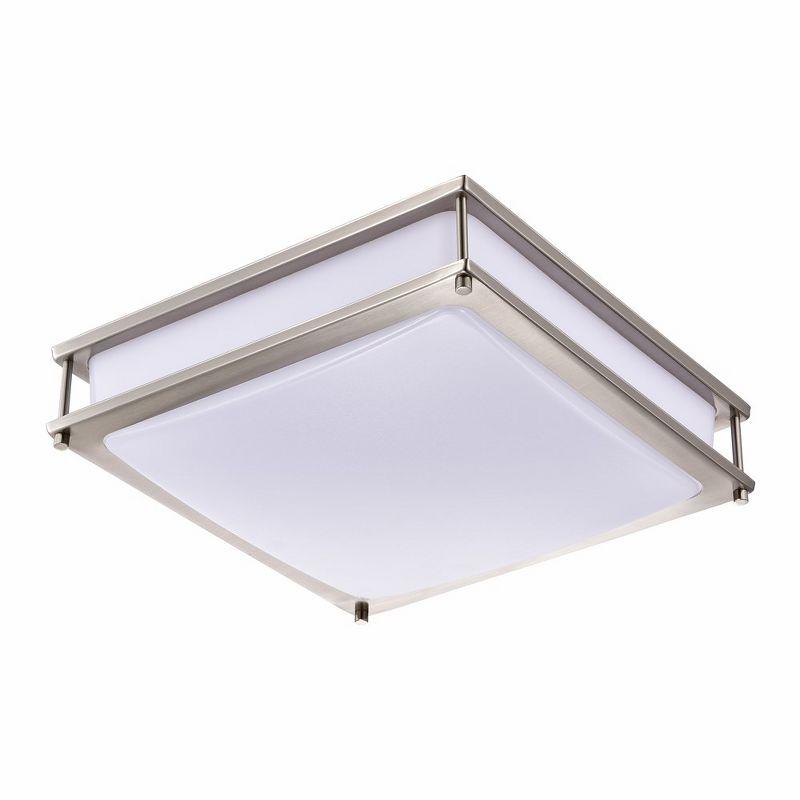 C Cattleya Brushed Nickel LED Flush Mount Light Dimmable 23W Selectable 3000K 4000K 5000K